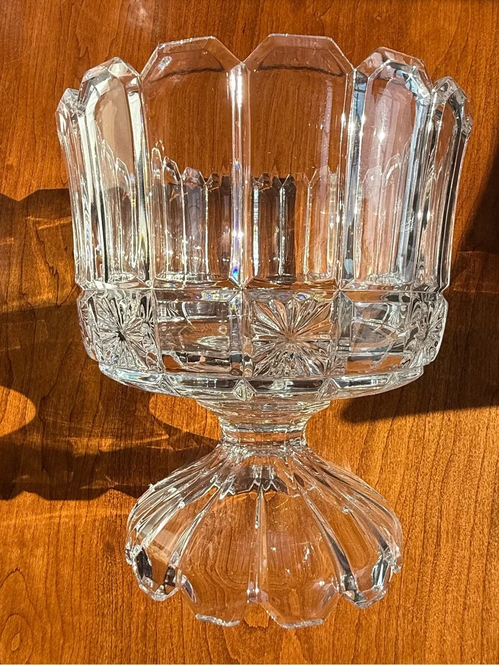 Vintage Shannon Crystal by Godinger Pedestal Bowl - 24% Lead Crystal